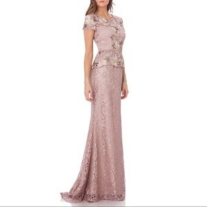 JS Collections lavender Lace Gown